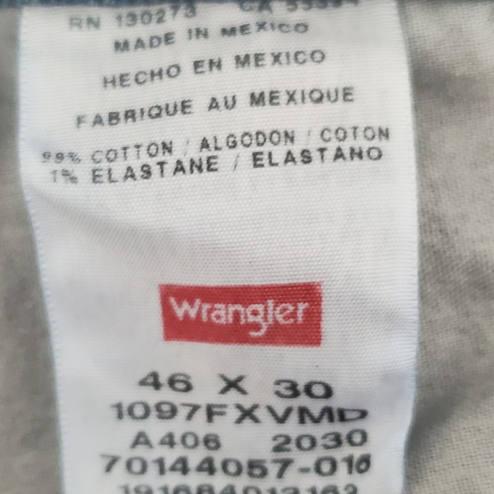 Wrangler Mens Jeans Dark Wash Size 46x30 - Picture 7 of 7